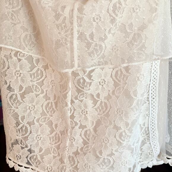 American EagleY2K Babydoll Cami Top Womens L White Lace Layered Fairy Romantic - Picture 5 of 9
